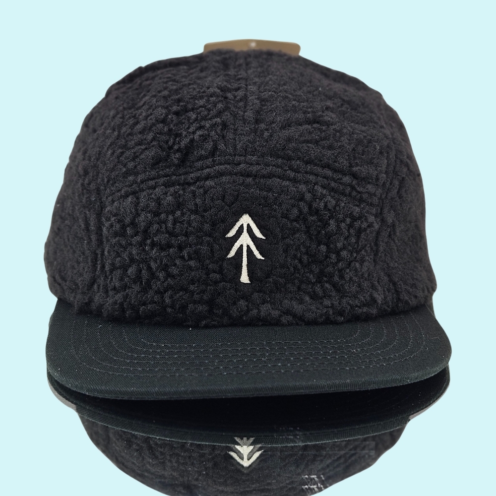 Parks Project Hat Cap Black Trail Crew 5 Panel Sherpa Fleece Hat Outdoor Hiking